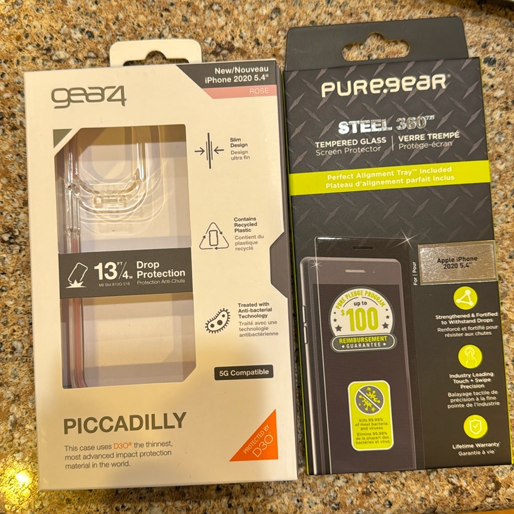 Case and glass screen protector bundle. iPhone 12 mini 5.4” NWT